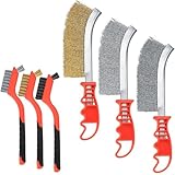 Drahtbürsten Set, 6 Stück Metallrost Bürsten, Drahtbürste Messingbürste Grill Set, Messing Drahtbürste, Metallbürste, Stahlbürste Metallbürste mit Griff, Handdrahtbürste, für Werkstatt, Holz, Bohrer
