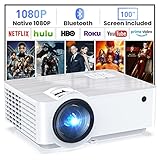 HOPVISION Beamer, Full HD 1080P Beamer Bluetooth 5.1, Tragbare Mini Beamer 4K Heimkino Unterstütz, 200' Display Smart Projektor Outdoor Kompatibel mit Smartphone/HDMI/USB/Pad/Fire Stick/PS5