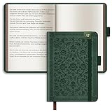 BIROYAL Mini Notizbuch A7 Dotted, Hardcover Bullet Journal, 128 Blatt Kleines Notizbuch Gepunktet, 120gsm Papier, Dotted Notebook, Aesthetic Notebook Für Frauen Männer Notizen, Doodling (Grün)