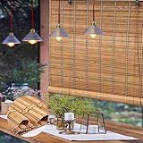 Zhixubah Natürliche Bambus Rollo Für Fenster Raffrollo Bambus Blickdicht Retro Bambusrollo Outdoor Wetterfest Sichtschutz Sonnenschutz Bambus Jalousien Innen Aus Holz Für Tür & Fenster(W170xH240cm)