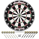 WIN.MAX Dartscheibe Kork Dartscheibe mit Pfeilen Offizielles Steeldartscheibe Dartscheibe Steeldart Dartscheibe Set 12 Dartpfeile Metallspitze,24 Flights