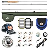 sprinton Maximumcatch Extreme Fliegenrute Combo 3/5/6/8 wt Fliegenrute und Fliegenrolle Outfit mit Zubehör (Extreme Combo, 9' 7wt Rute mit ECO Rolle)