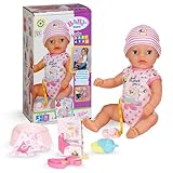 BABY born Lena (Little Baby Girl) - 36 cm große Babypuppe - 7 Funktionen inkl. Accessoires & Strampler - Funktioniert komplett ohne Batterien - Geeignet für Kleinkinder ab 1 Jahr
