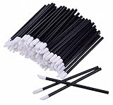 Microfaser Fusselfrei Reinigungsstäbchen Lippenpinsel Microblading Wimpern (Schwarz 50 Stück)