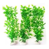 3 Stück Aquarium Künstliche Pflanzen, Kunststoffpflanze Deko fur Aquarium, Dekorationen Pflanze, Plastikpflanzen für Fisch Tank Dekoration