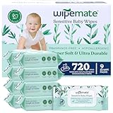 Wipemate Sensitive Baby Feuchttücher, 80 Stück, 9 Stück