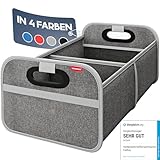 HELDENWERK Kofferraumtasche faltbar mit Anti-Rutsch-Klett - Kofferraum-Organizer, Auto Faltbox, Einkaufstasche - verstärkt und stabil