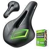 RBRL Fahrradsattel – Bequemer, Breiter Pro-Memory-Foam Sattel mit Doppelte Stoßdämpfung, Wasserdichter Fahrradsattel, Fahrradsitz für MTB, BMX & Rennrad, Komfortabel & Ergonomisch