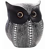 PIGPIGFLY Eule Statue,Deko Figuren,Deko Wohnzimmer,Home Store Dekoration, Modern Abstract Kunst Skulpturen Deko, Bürodekorationen,Polyresin, Geschenk（Schwarz）