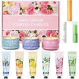 Geschenke für Frauen,12 Stück Geburtstagsgeschenk für Frauen, Rosa Geschenkset Duftkerzen Lippenpflege Handcreme mini zum Muttertag,Jahrestag,kleine geschenke für adventskalender Weihnachten Freundin