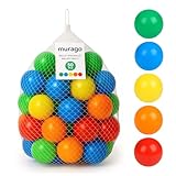 Murago - 50 Stück Bälle für Bällebad ca. 6cm - bunt gelb blau rot Lila orange grün Ball Baby Kinder Spielzeug Motorik Set Plastikbälle Spielbälle 50 Stück