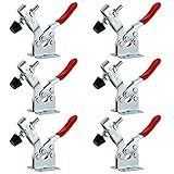 EXLECO Schnellspanner GH-201-B 6 Stück Metall Horizontal Toggle Clamp Handwerkszeug 100KG 126lbs Vertikaler Kniehebelspanner Quick Release Clamp