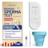 Accufast Spermatest für Männer - SP10 Fruchtbarkeitstest für männer - Spermatest für Zuhause - Spermienkonzentration mit T1/T2-Linien: Schwere Oligospermie, Oligospermie, Normal | Silikonbecher