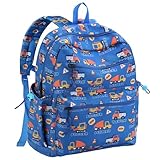 Chase Chic Rucksack Kinder,Kinderrucksack Jungen Mädchen für 5-8 Jahre,Wanderrucksack Schulrucksack mit Brustgurt für Kindergarten/Vorschule/Schule(Blauer Bagger)
