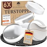 WEIDEBACH® 6x Dezente Türpuffer Transparent, Türstopper Wand Selbstklebend 20x5 mm, Elastikpuffer für Bad, Glasflächen, Wände, Gummistopper, Klebepunkte