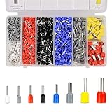 Aderendhülsen Set 0,5 mm² - 10 mm², 1200 Stück Aderendhülsen Teilisoliert Wiederverschließbar für für Elektro, Industrie und Stromsteuerungssysteme