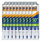 Pustar Renz50 Schnelltrocknender MS Polymer Kleber extra stark (Grau, 10 Kartuschen,Verfallsdatum: 30. July2024,Aluminiumverpackung, keine Beeinträchtigung der Nutzung, kostenlose Rückgabe) (Grau)