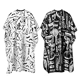 Friseurumhänge Haar Salon Cape, 2 Stk Professionelle Haar Styling Cape Nylon Haarschnitt Salon Cape Kleid Friseursalon mit Druckknopfverschluss
