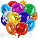 DecoGlee 30 Stück 45,7 cm große, bunte runde Folienballons mit großen, bunten Kreisen, Helium-Mylar-Ballons für Geburtstag, Hochzeit, Babyparty, Jahrestag, Verlobung, Party, Dekorationen