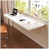 Wandmontierter Klapptisch mit Blättern, platzsparend, schwimmender Schreibtisch für Küche, Esszimmer, Wäsche, 120 x 30 cm, faltbarer Wandtisch
