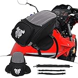 JFG Racing Motorrad-Tanktasche – wasserdichte Motorrad-Gepäcktasche mit starkem Magnet, großem Fenster – Universal-Öl-Tanktasche für