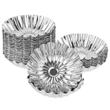 Toyvian 50 Stück Teiliges Edelstahl Ei tart Formen Stabile Langlebige Metallbackform mit Schneller Wärmeleitung Vielseitig für Kuchen Cupcakes Desserts Kompakt und Leicht für Haushalt