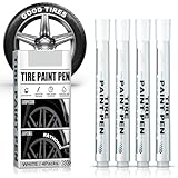 Occzin Reifenstift Weiß Wasserfest, 4er Pack Permanent Marker Weiß, Lackstift Weiß Wasserfest für Autoreifen profiltiefen markierung und Gummiabdrücke