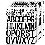 NISENTIA Buchstaben Aufkleber, 416 Stück/8 Blatt Selbstklebende Buchstaben Vinyl Sticker, Buchstaben zum Aufkleben, Klebebuchstaben Wetterfest für Postfach,Schilder,Adressnummer,DIY (Schwarz)