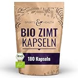 Bio Zimt Kapseln Hochdosiert - 180 Kapseln - Natürlich - Allergenfrei - Vegan - 500 mg Zimt pro Tagesdosierung - Hergestellt mit 100% Reinem Zimt