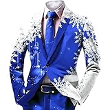 Generisch Herren Druck Design Elegante Jacke Feiertagsveranstaltungen Modische Freizeitbekleidung (Blue, XXL)