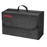 Einesin Auto Organizer Toolbag Größe L, Kofferraum Organizer aus Filz mit Klett Fixierung, Auto Zubehör für Werkzeug & Autopflege, Auto Organizer Kofferraum, Kofferraumtasche (Dunkelgrau, 40x15x25)