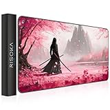 RISOKA® XXL Gaming Mauspad 900x400 - Vernähte Kanten & wasserabweisend - Anime Mousepad für Gamer & Büro - großes Maus Pad & Schreibtischunterlage - Mouse Mat Setup & PC