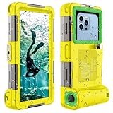 Xiufavty 2025 wasserdichte Handyhülle, 15 m/50 Fuß Professionelle Unterwasser-Handyhülle für iPhone 16/15/14/13/12/11 Galaxy S24/S23/S22/S21 Fotos/Videos, wasserdichte Tauchhülle zum Schnorcheln