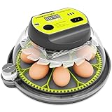 TRIOCOTTAGE Brutautomat Inkubator für 8 Eier Mit Automatischem Wenden der Eier,Wasserversorgung und Temperaturkontrolle,Bruteier Brutmaschine Hühner,Wachtel, Mit Schierlampe für Befruchteter Eier.