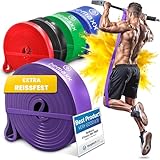 Fitnessband Pull Up Resistance Band, Klimmzughilfe + Trainings-eBook - DAS Klimmzug Widerstandsband | Home Gym Equipment: Sportband Pullup Dip Bar Klimmzugband, Calisthenics Bodybuilding Trainingsband