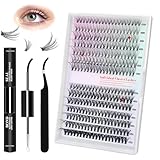 Wimpern Extensions Set, 30D 40D Lash Extension Set 9-16mm Mix Länge, 0.07mm Künstliche Wimpern mit Lash Bond und Seal Lash Tweezers, Individuelle Lashes Kit(Schwarz, 280)