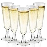 LDYOEN Sektgläser Plastik - 25 Stück Sektgläser Kunststoff - 150ml Plastik Champagnergläser - Champagner Gläser für Cocktail, Dessert, Wein - Sektglas für Hochzeiten, Geburtstage, Partys