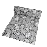 Badematte Bodenbelag Duschvorleger - Steine Grau Eckig 65 x 100 cm - Weichschaum Bodenmatte Badteppich Antirutsch Vorleger Matte