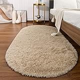Softlife Flauschige Teppiche für Schlafzimmer, 2 Packungen, Zottelteppich, niedlicher Teppich für Mädchen und Kinder, Babyzimmer, Heimdekoration, ovaler Indoor-Teppich für Kinderzimmer, Wohnheim,