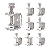 8 Stück C klemme 30mm Edelstahl 304 C Zwingen Schraubklemme 0-30mm Roubste Trägerklemme Silbrige Tischklemme Hochleistung Schraubzwinge Für Holzbearbeitung, Schweißtischlerei, Tischlerei
