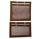 Besttoolifes 2 Stück BBQ Grill Mesh Bags Wiederverwendbare Antihaft-Grillbeutel mit Druckknopf für Holzkohle- Gas- und Elektrogrills BBQ Veggie Grill Taschen zum Kochen von Gemüse und Grillen von