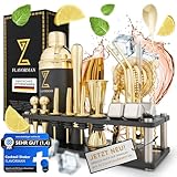 FLAVORMAN - [TESTSIEGER] Cocktail Shaker, Shaker Edelstahl, Jigger, Cocktailset, Cocktail Buch, Cocktail Set, Barkeeper Set, bar Set, Cocktail Mix Set, Cocktail Shaker Sets, Bartender Set