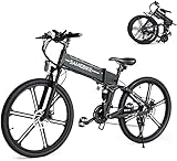 SAMEBIKE E-Bike klapprad 26 Zoll E Bike Herren Damen 48V 10.4Ah Mountainbike Shimano 21 Gang Farb TFT Display City Bike LO26-II Upgrade-Version Elektrofahrräder