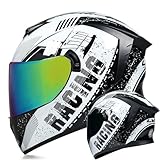 LHBM Motorradhelm Integralhelm, ECE Zertifiziert Modularer Helm, Tragbarer Integralhelme Flip-up Motorradhelm waschbares Innenfutter, Ideal für Motoroller Moped Scooter P,M(57-58cm)
