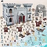 deAO Mittelalterliches Burgspielzeug, 310 Pcs Armee-Modellspiel-Bausatz mit Burg, Burgsoldaten Militärspielset, Mittelalterliche Ritter Armee Männer Piratenburg, Piraten Spielset für Junge Mädchen