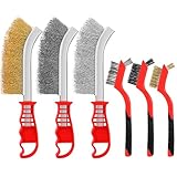 RDDAIPE 6PC Drahtbürsten Set, 3 Große: Edelstahl-Kohlenstoffstahl-Messing-Bürste, 3 Kleine:Edelstahl-Messing-Nylon Bürste, Handdrahtbürste für Holz, Bohrer, Reinigung Schweißschlacke, Rostentfernung
