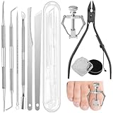 Eingewachsene Zehennägel Set, 9 Teiliges Profi Pediküre Set, Edelstahl Pediküre Set Fußpflege, Nagelzangen für Fußnägel Profi, Scharf Pediküre-Messer, Geeignet für Dicke und Eingewachsene Zehennägel