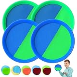 MONCAP Klettballspiel Wurfspiel Kinder Klettballspiel Klettball Strandspielzeug Kinderspiele Wurfspiel Garten Klettball Set mit 4 Fangscheiben 5 Bälle Ballspiel Outdoor Gartenspielzeug für Kinder