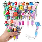 Yoosso 24 Stück 4-in-1 Kugelschreiber, 0.7mm Versenkbare Kugelschreiber Lustige Stifte für Studenten Büro Schule Mitgebsel Geburtstag Geschenke