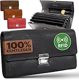 FLEXIBILITE Profi Kellner Geldbörse Wasser Büffel [2025] Echt Leder - Version mit verstärkten RFID Schutz -Geldbeutel Bedienungsgeldbeutel Taxi Portemonnaie Kellnerportemonnaie Schwarz